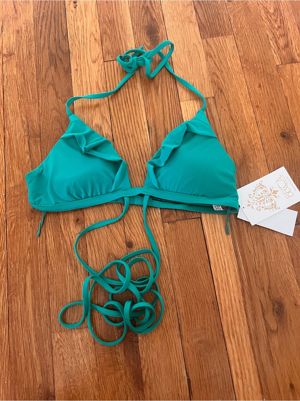 BECCA Teal Bikini Top with Removable Cups